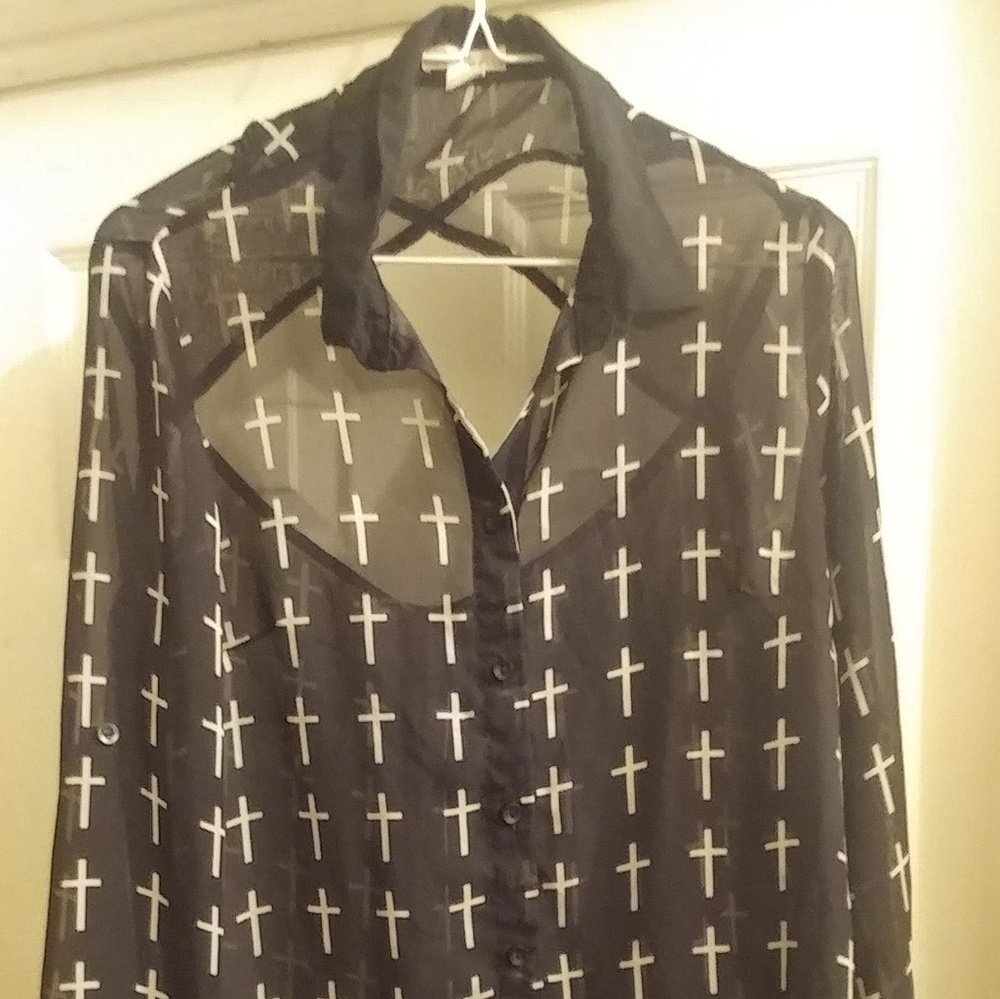 Witch Crosses Black Magic Cult Hot Topic Blouse